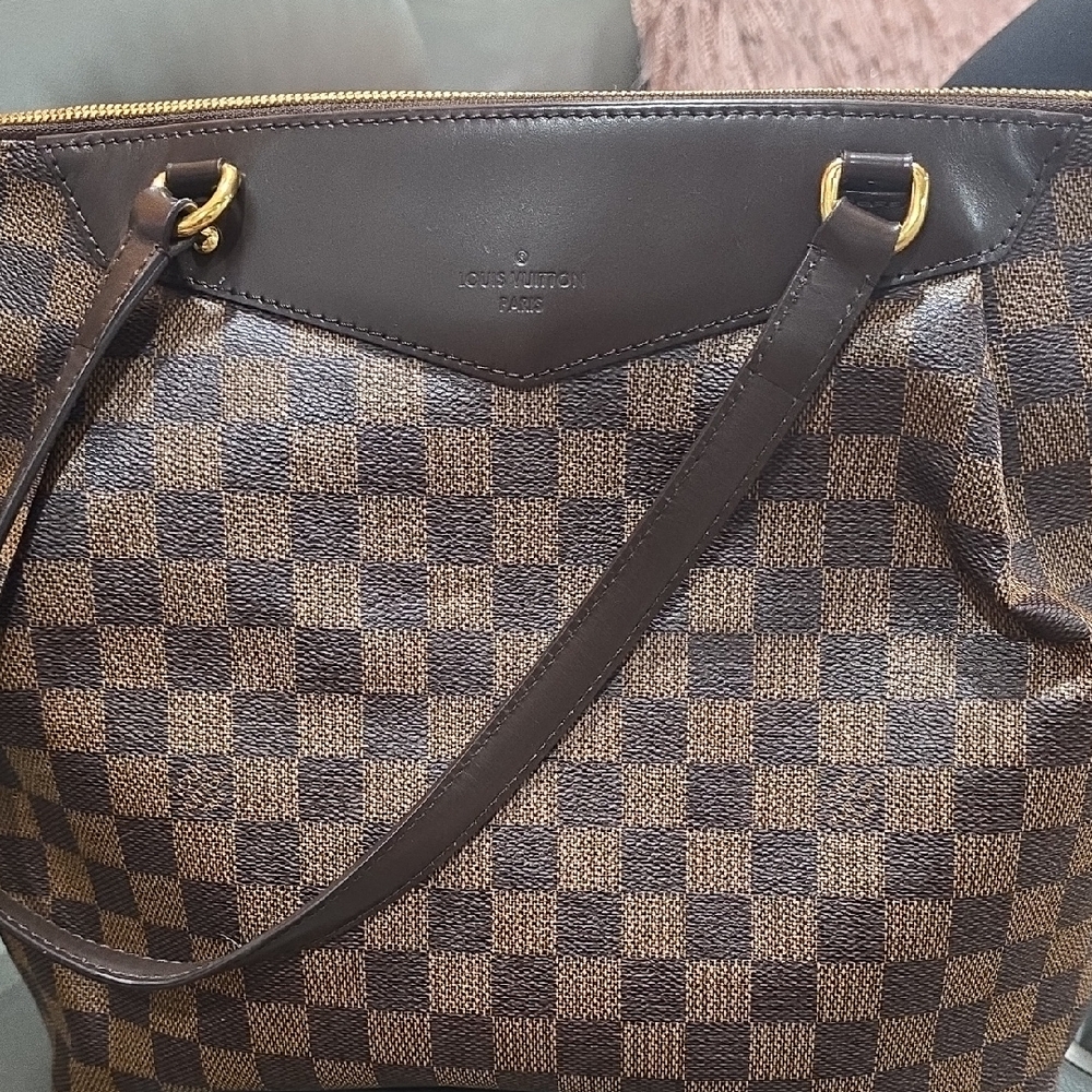 Louis Vuitton Brown Checkered Tote Bag